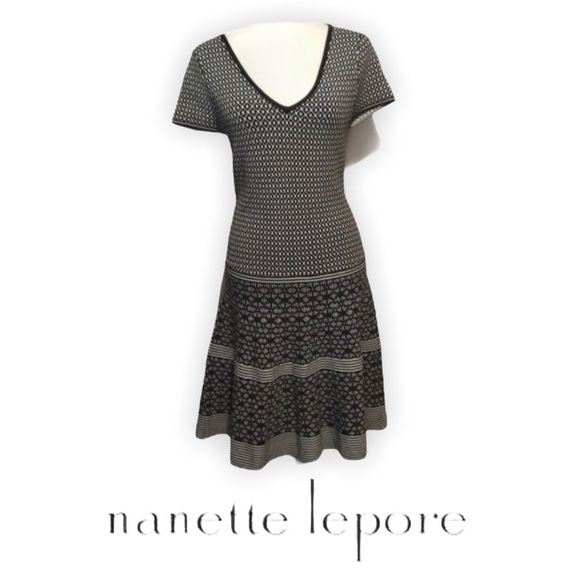 nanette lepore black and white dress